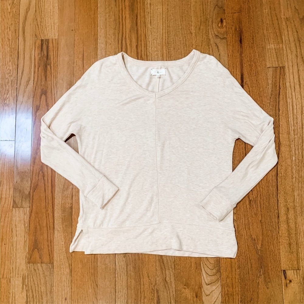 Lou & Grey Pink Soft V-Neck Long Sleeve Shirt